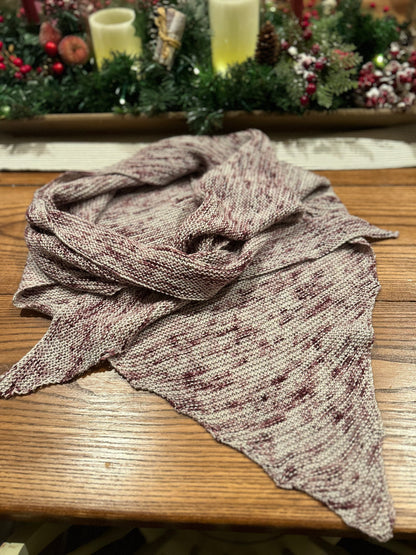 Winter Berry Triangle Scarf