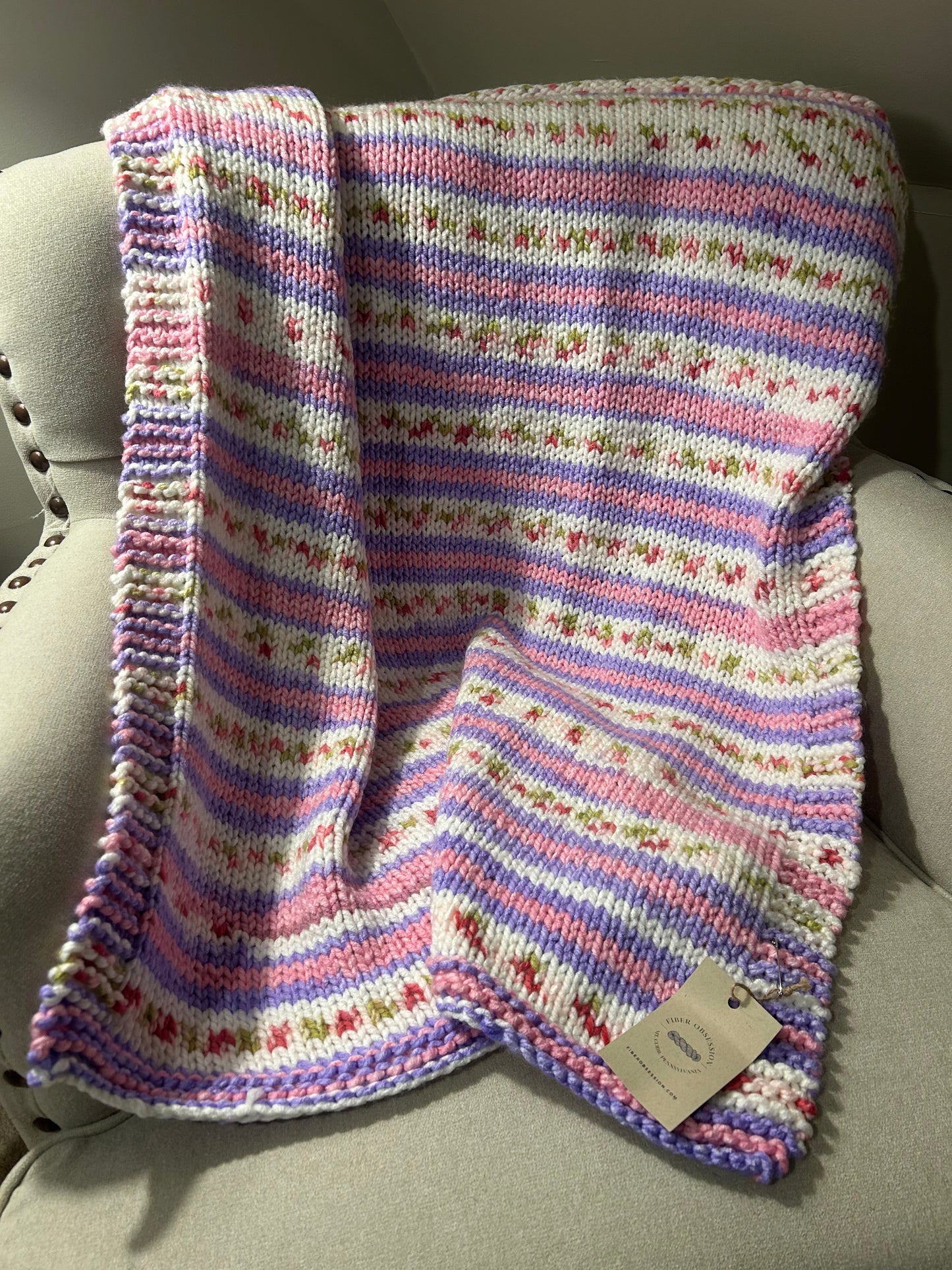 Flower/Stripe Children’s Blanket