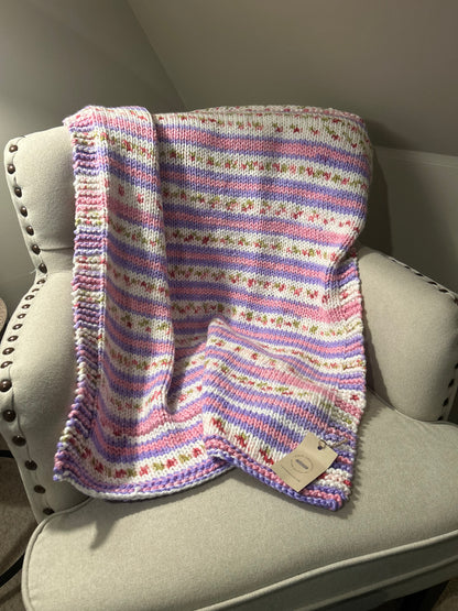 Flower/Stripe Children’s Blanket