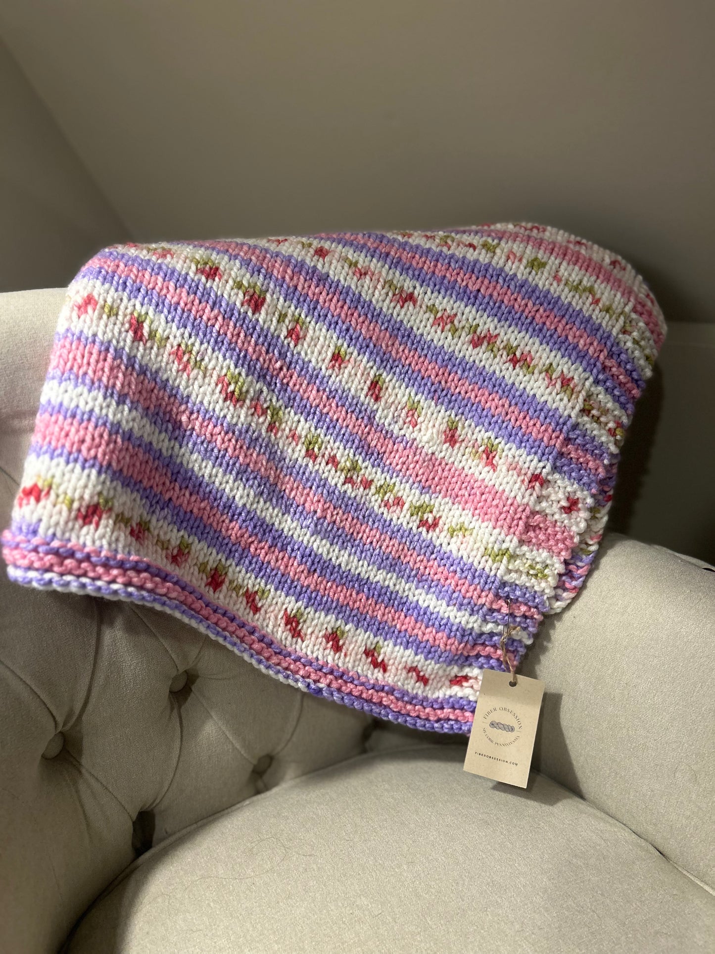 Flower/Stripe Children’s Blanket